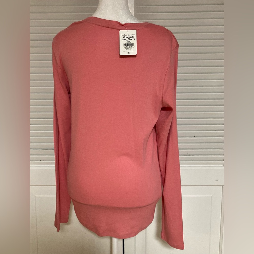 NWT Member’s Mark Long Sleeve Pink Crewneck Tee Size Medium - Picture 6 of 10